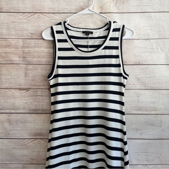 J CREW NAVY BLUE AND WHITE STRIPED MAXI DRESS IN 100% COTTON - Picture 2 of 7